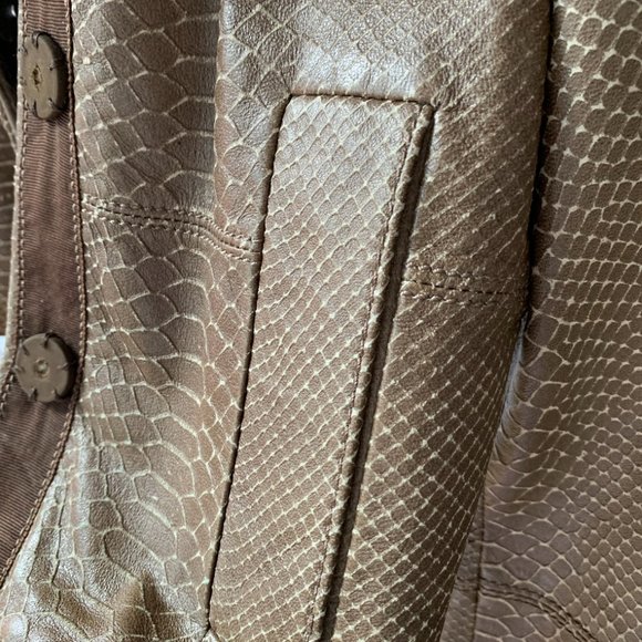 BCBGMAXAZRIA BCBG LEATHER JACKET BROWN - Picture 3 of 6